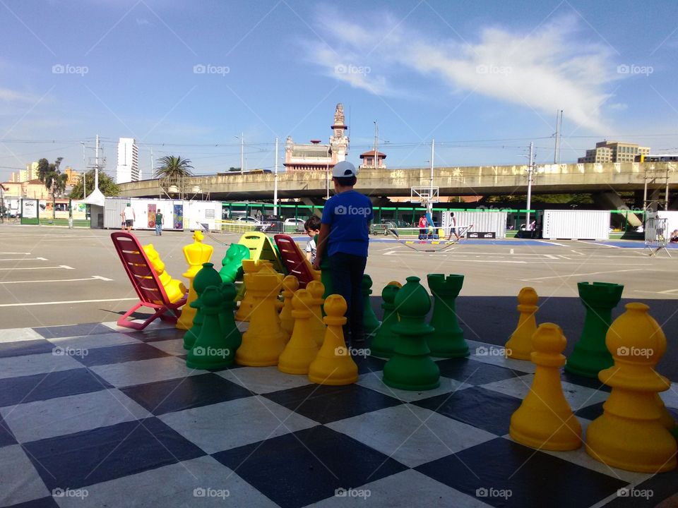 chess, city, urban, giant, day