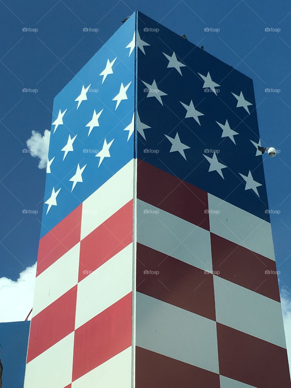 Tower painted like a flag 