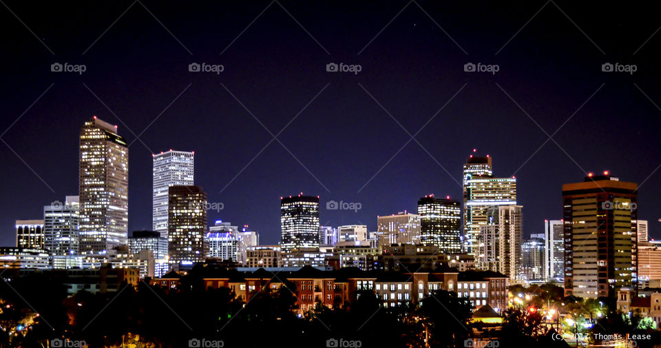 Downtown Denver at night