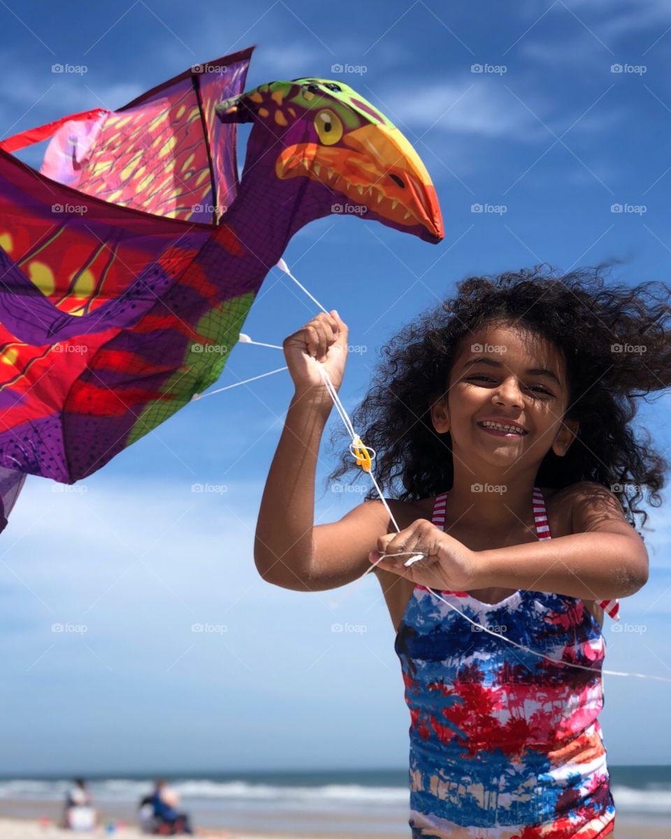 First time flying a kite. 