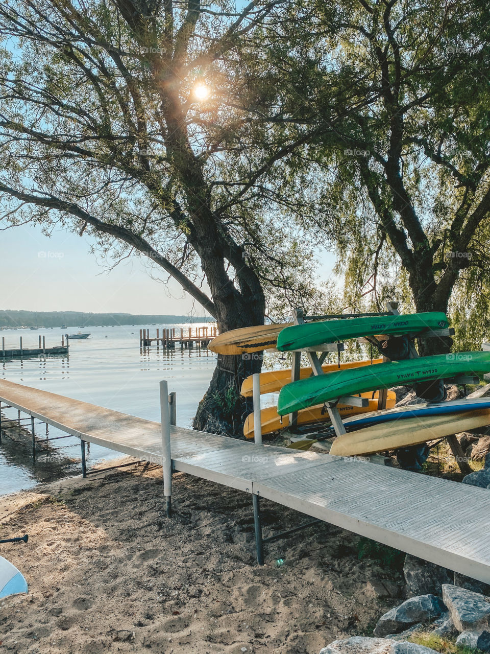 A summer afternoon and the lake is awaiting guests to play.