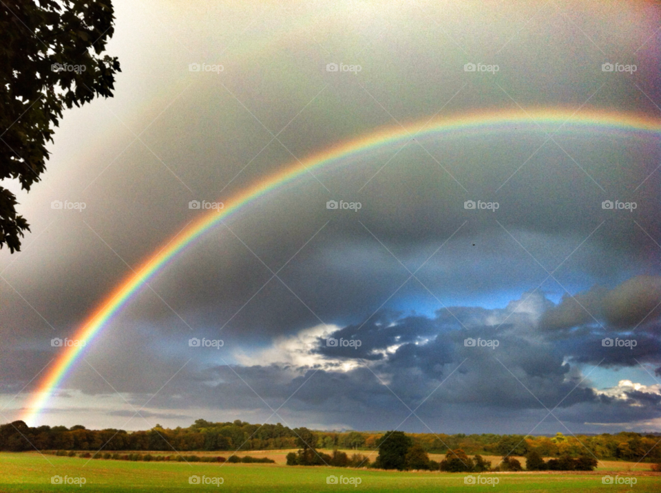 field summer rainbow cloud by SirBluto