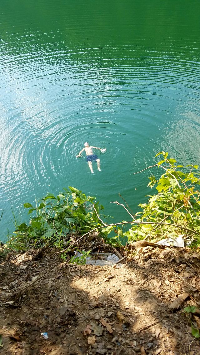 floating in water