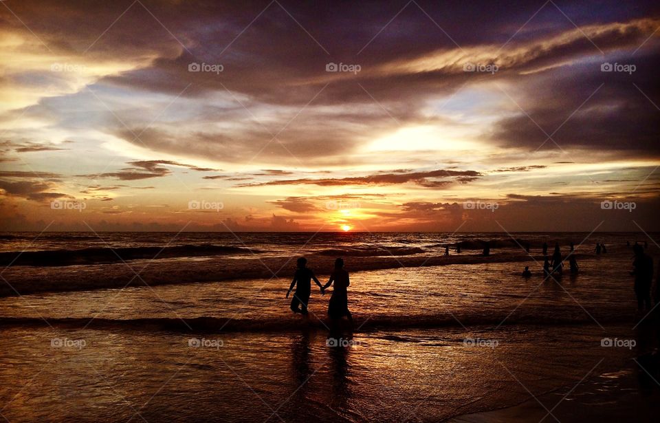 Beautiful Sunset on Sea Beach