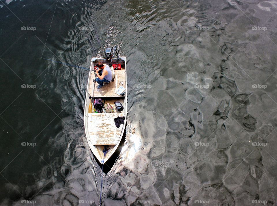 Fisherman on the Delaware river