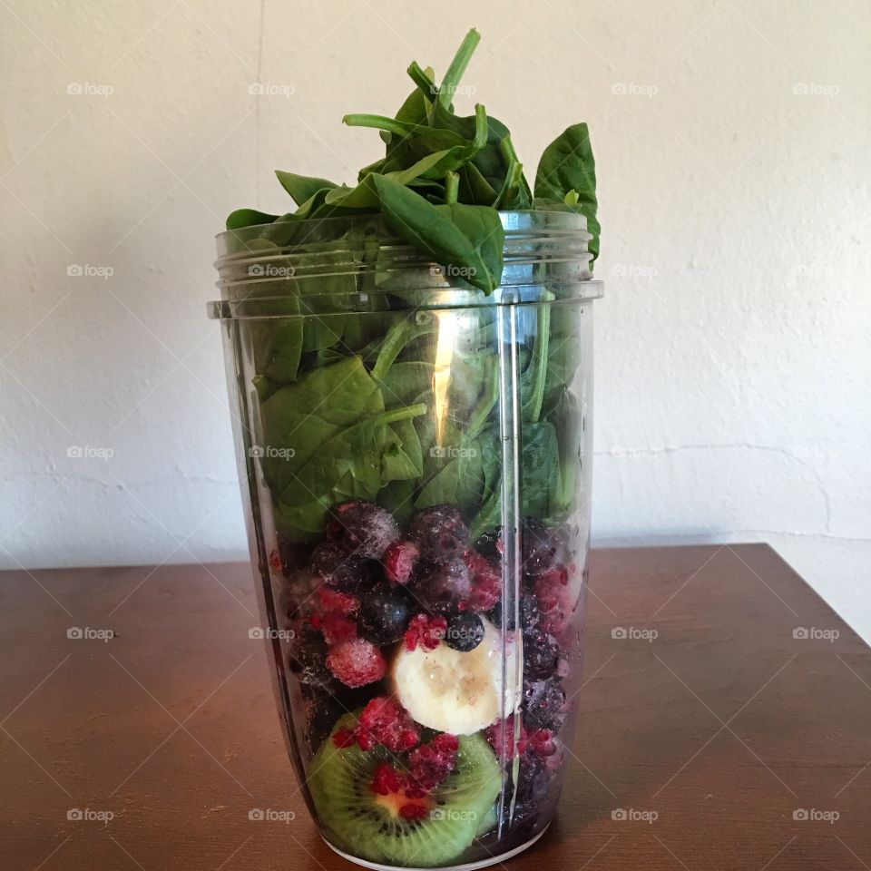Healthy lifestyle, stay fit, Fruit and veggie smoothie unblended 