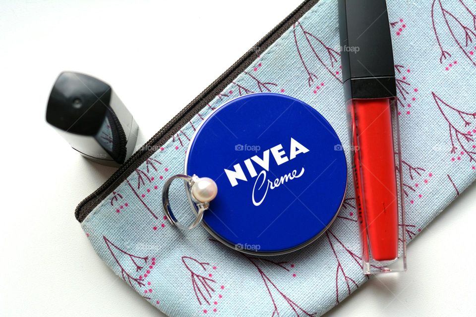 Nivea cream and female accessories love Nivea brand