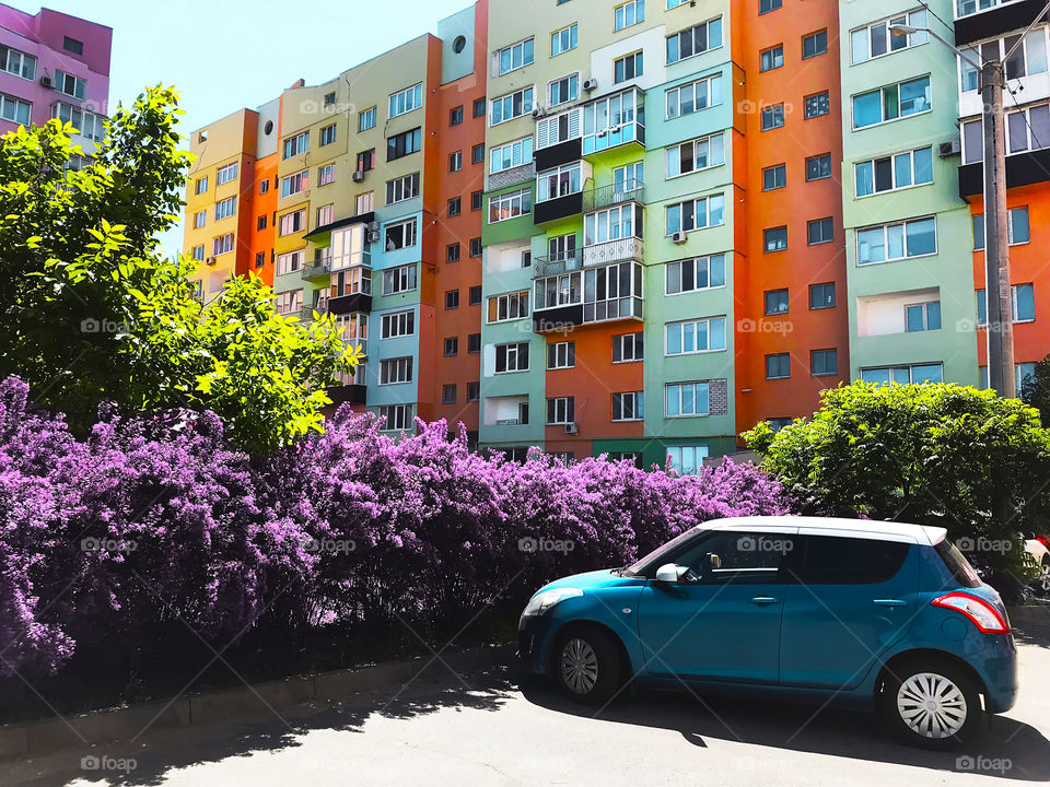 Colorful modern building in the city 