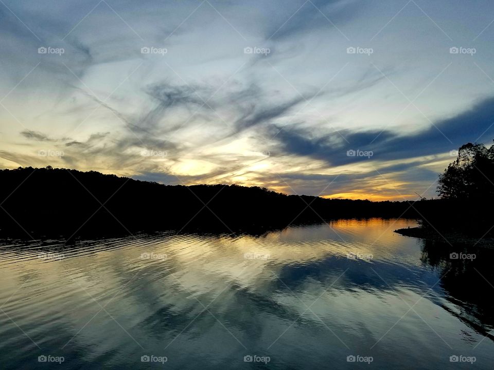 sunset under calm skies.