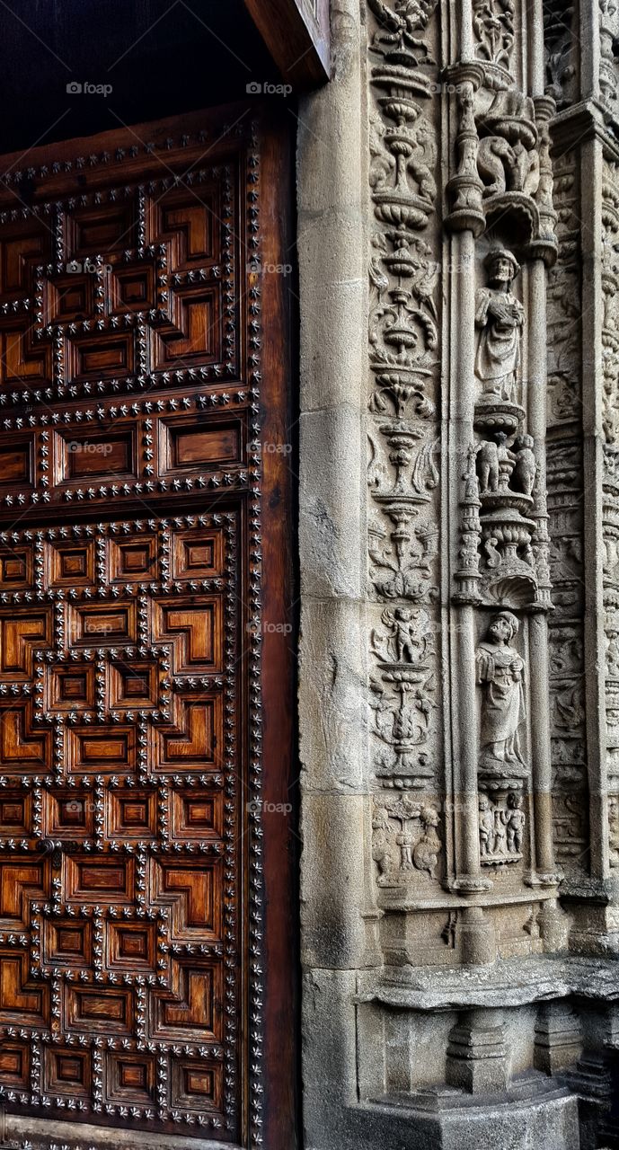 Door of Hostal dos Reis Católicos, Santiago de Compostela.