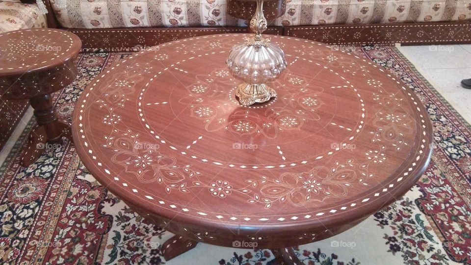 Beautiful table made of wood.