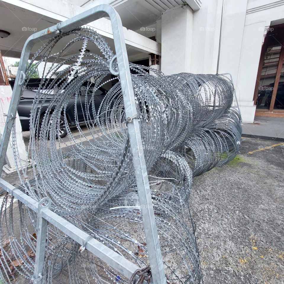 wire in anticipation of rioting demonstrations