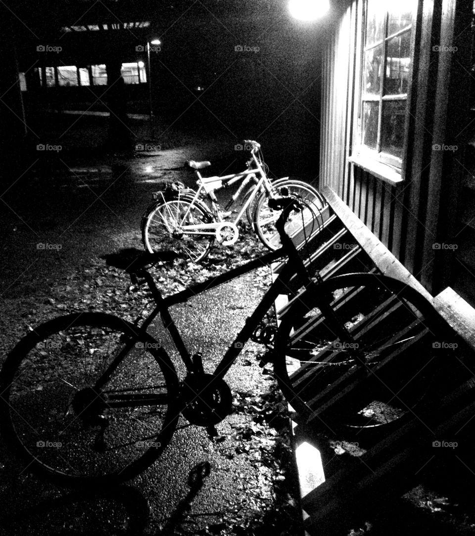 Night. Bikes in the dark