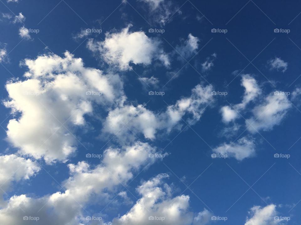 Big clouds in the blue sky