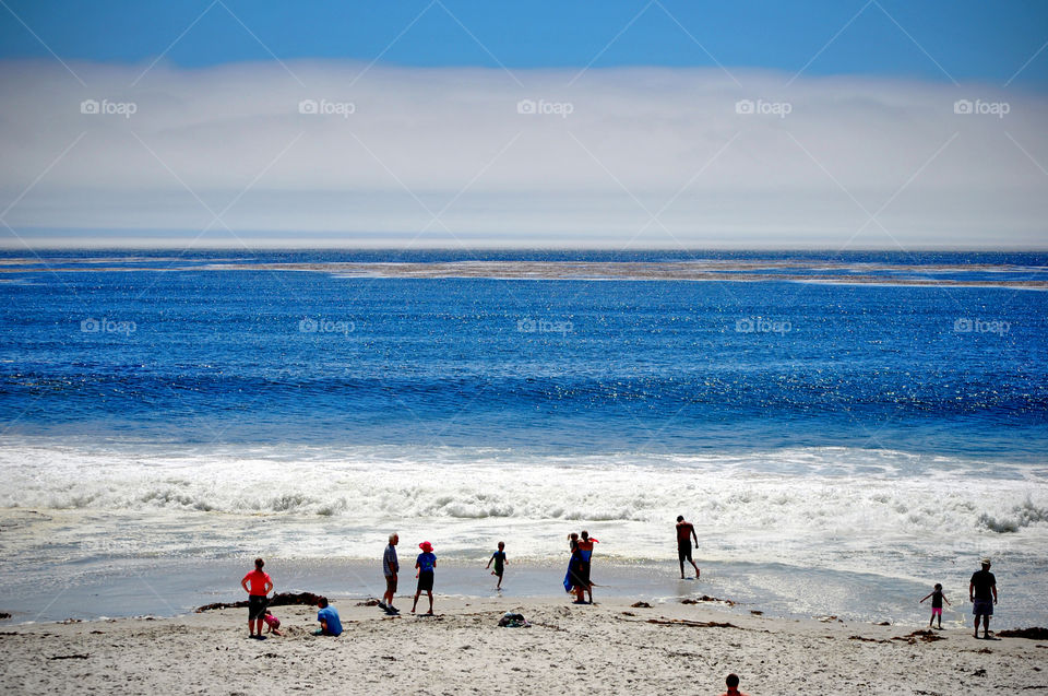 People at san francisco bay in california
