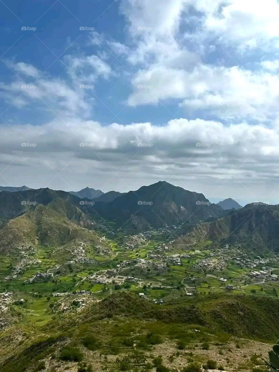 Glory be to God, the magnificent and picturesque view and the natural green trees are a view that is nothing more wonderful than it
