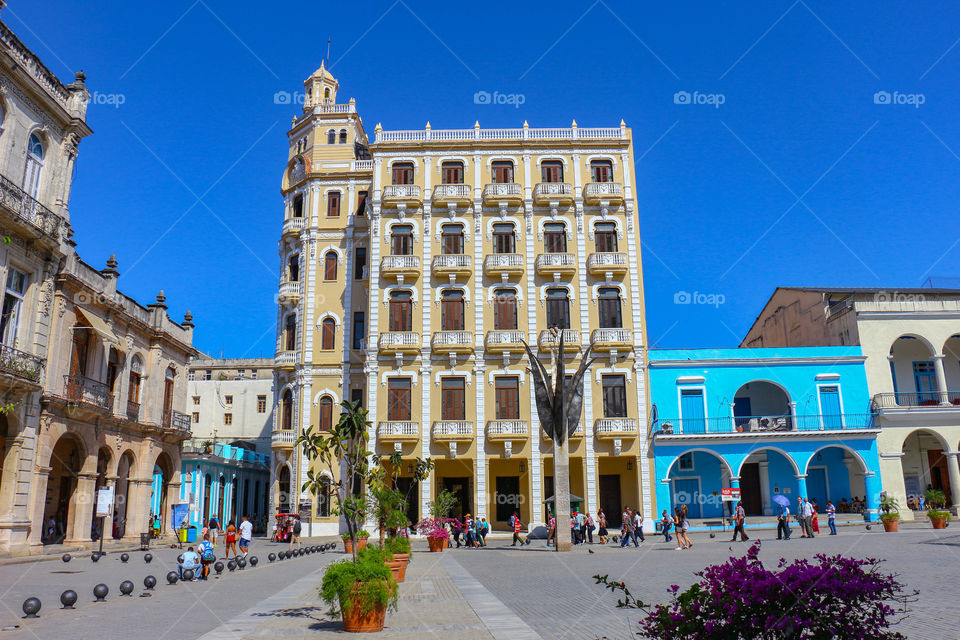 City square in old Havana Cuba 