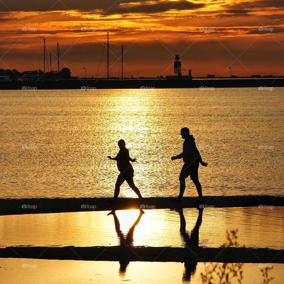 Couple in sunset 