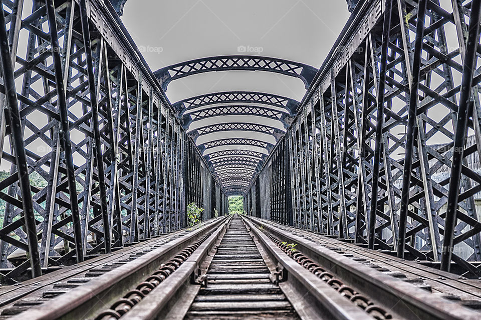 View of railroad track against sky