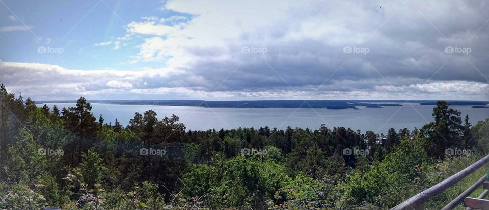 Panorama of lake. A nice panorama shot of a lake in Sweden.