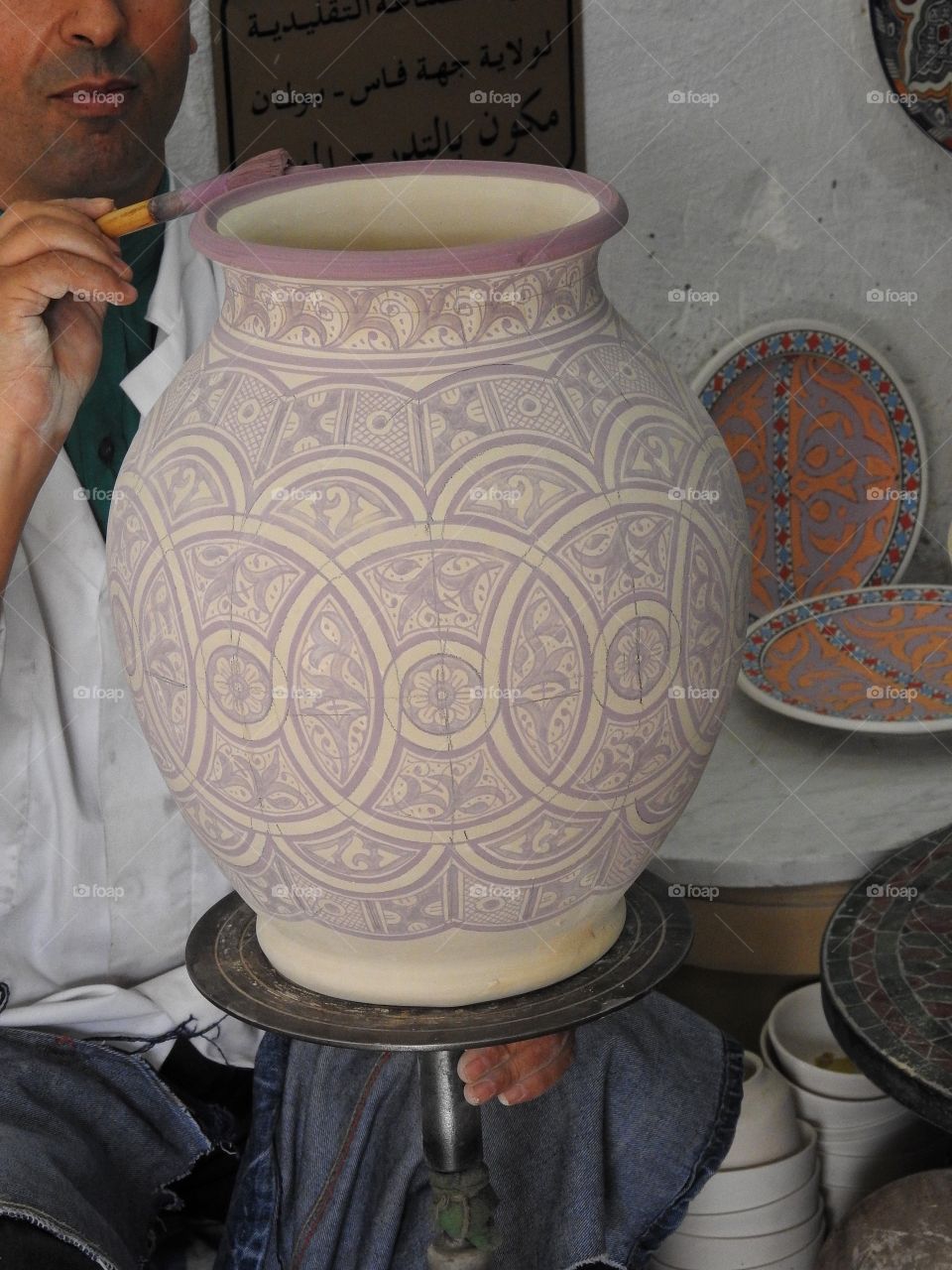 Grey clay used in pottery  in Fès is more durable than the red clay in southern parts of Morocco