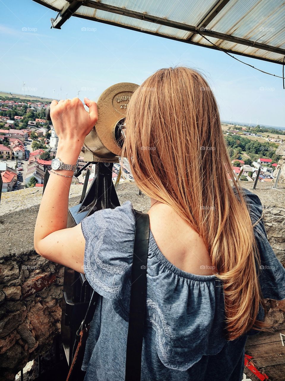 Telescope view. City in Poland