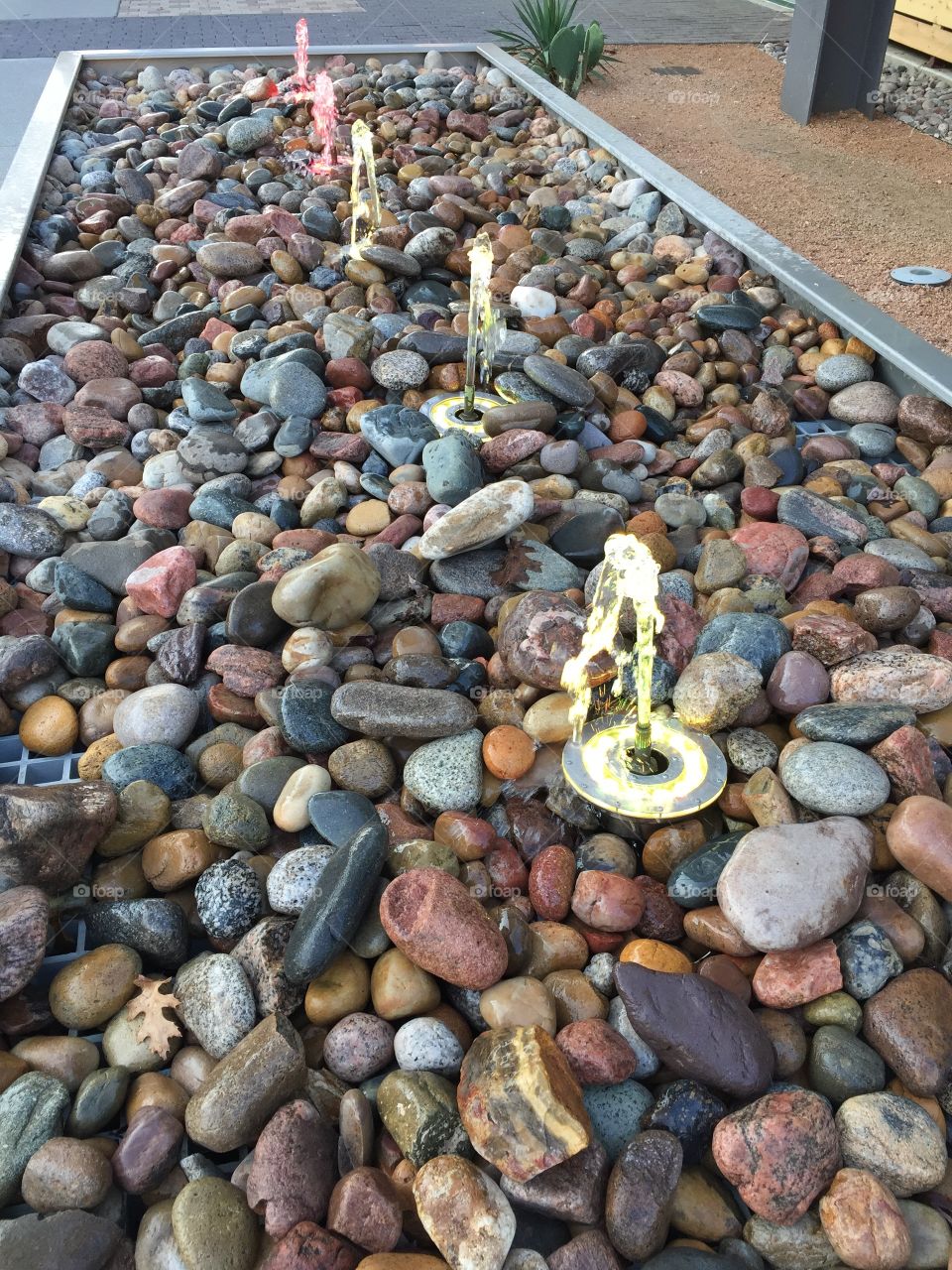 Lighted Fountain in Rocks