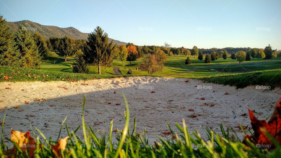 Sand trap on Mountain Golf Course