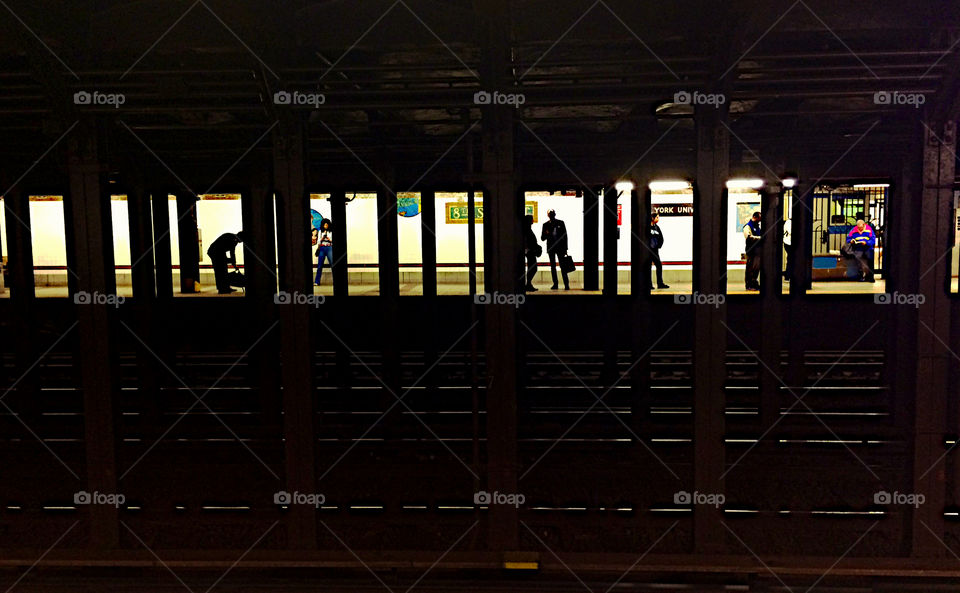 Waiting for the subway in New York City