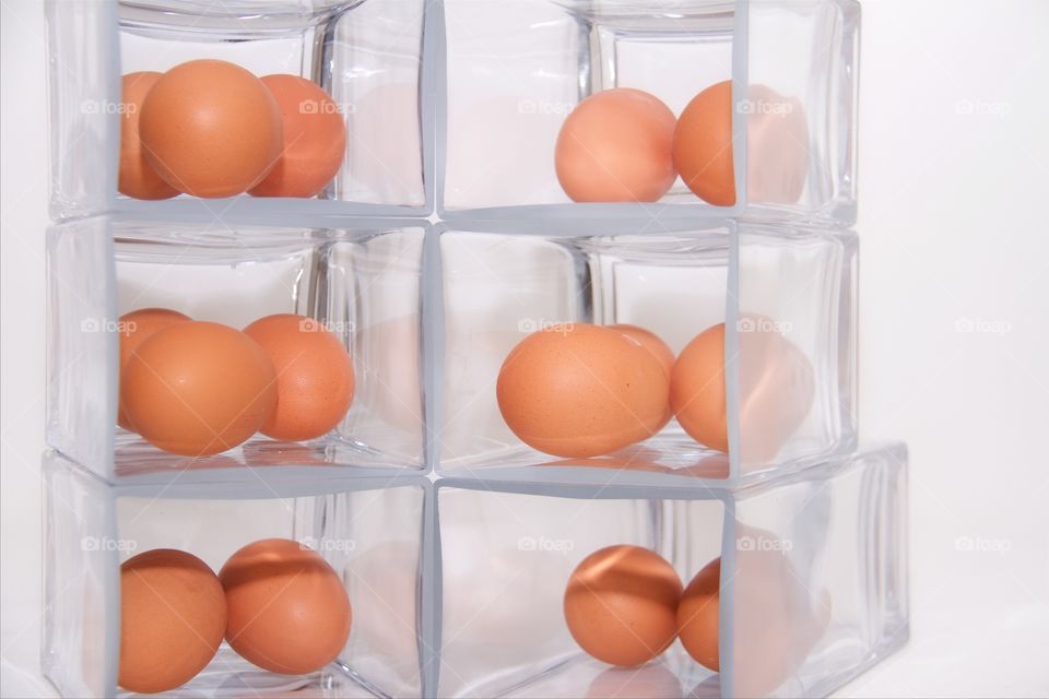 Organic eggs in box