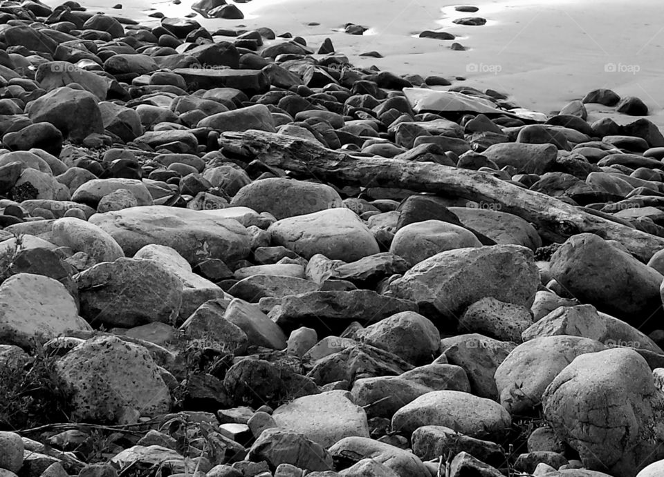 black and white rocks