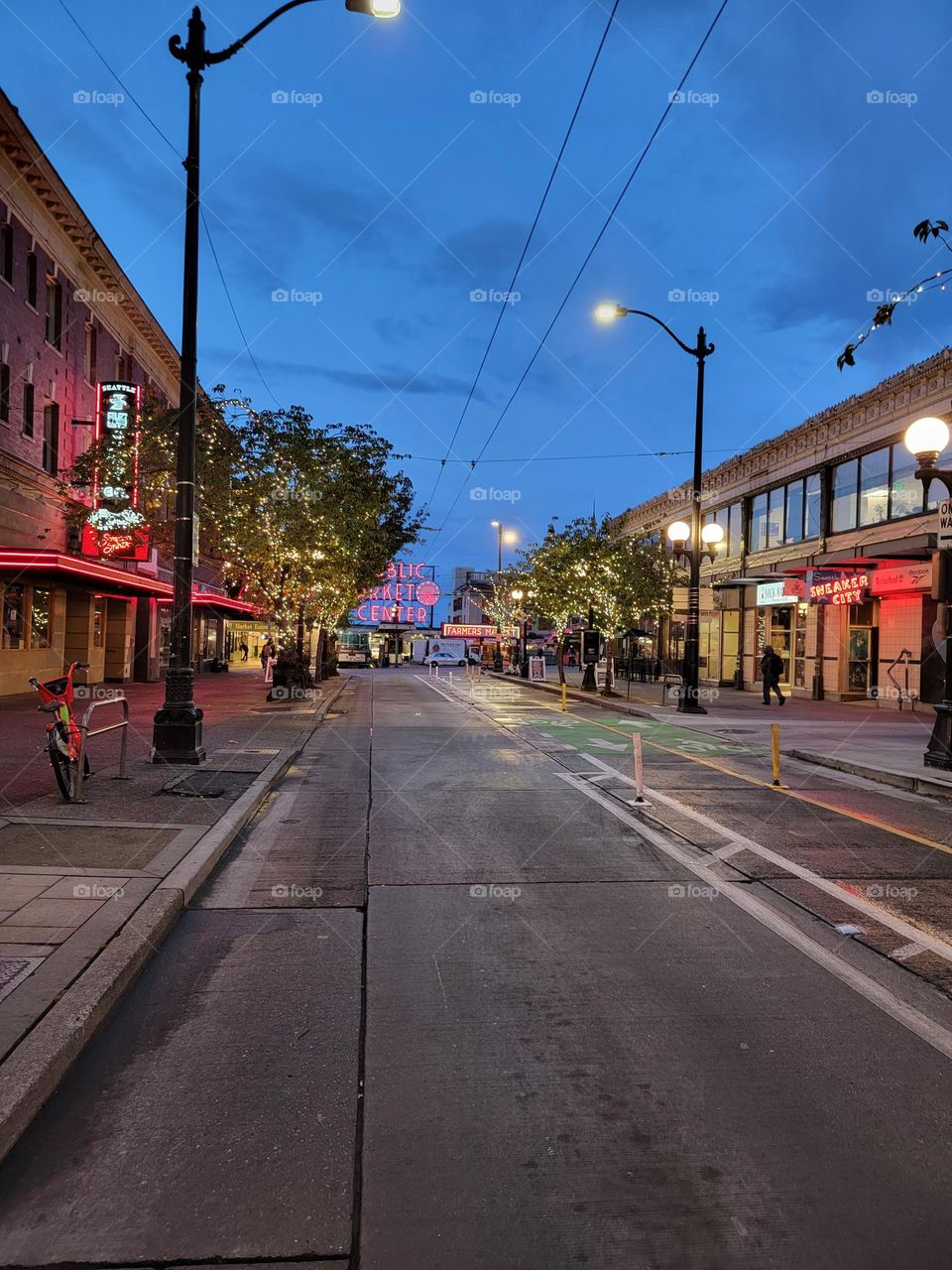 pike place market in the evening