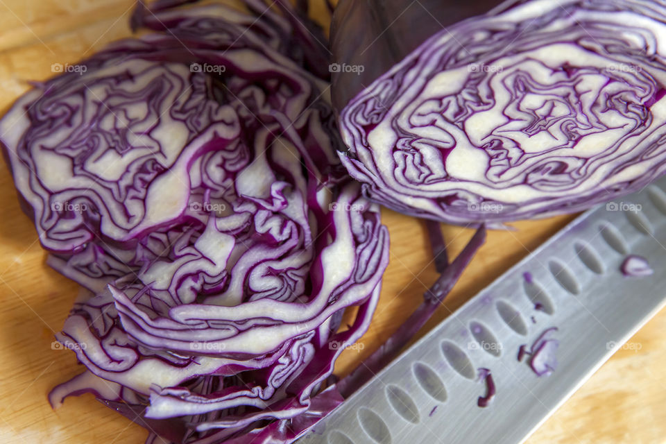 Chopped cabbage.