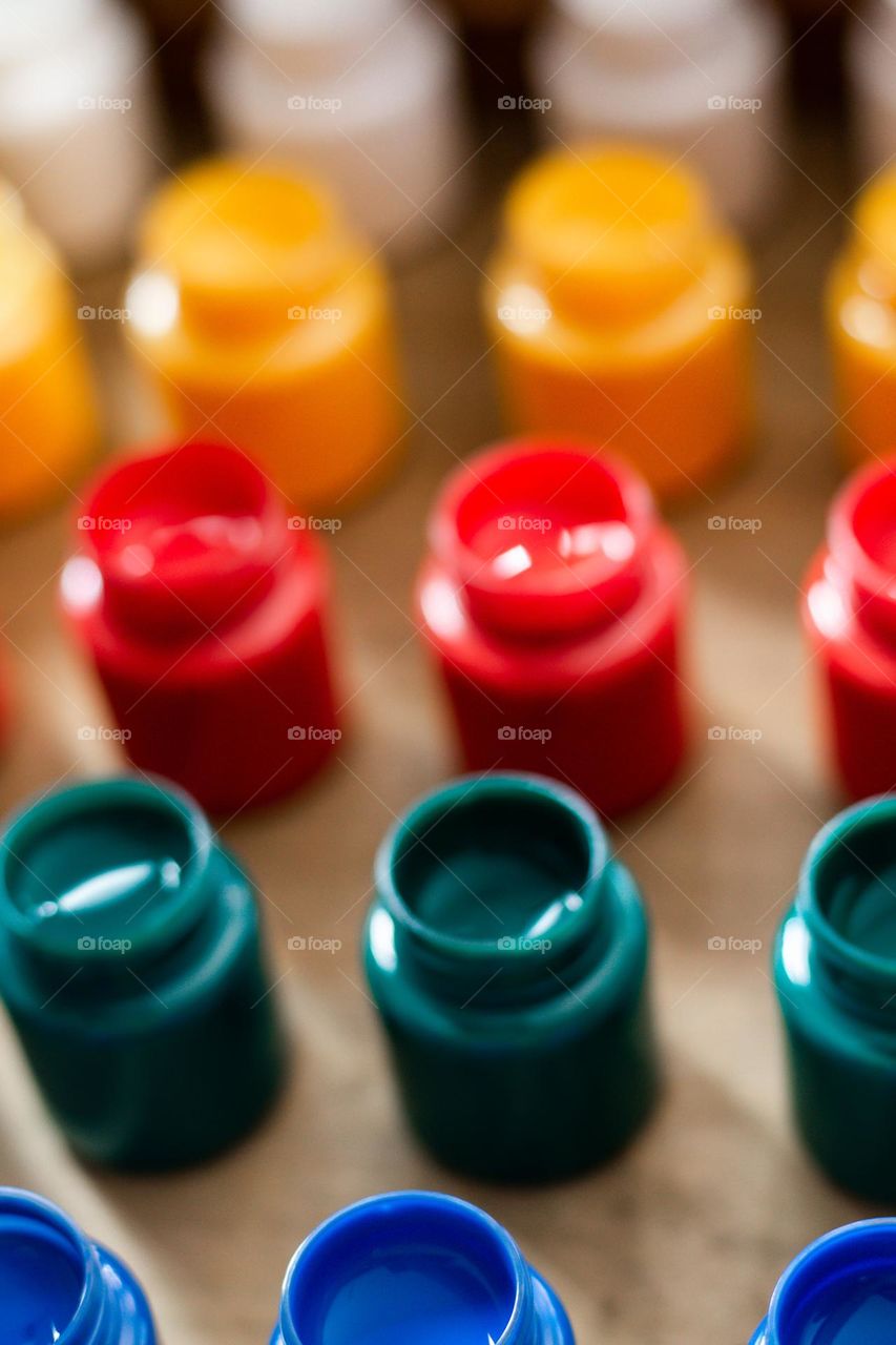 gouache paint pots