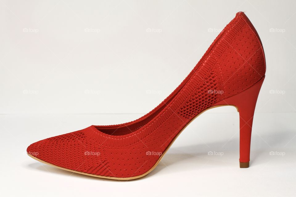 red female shoe