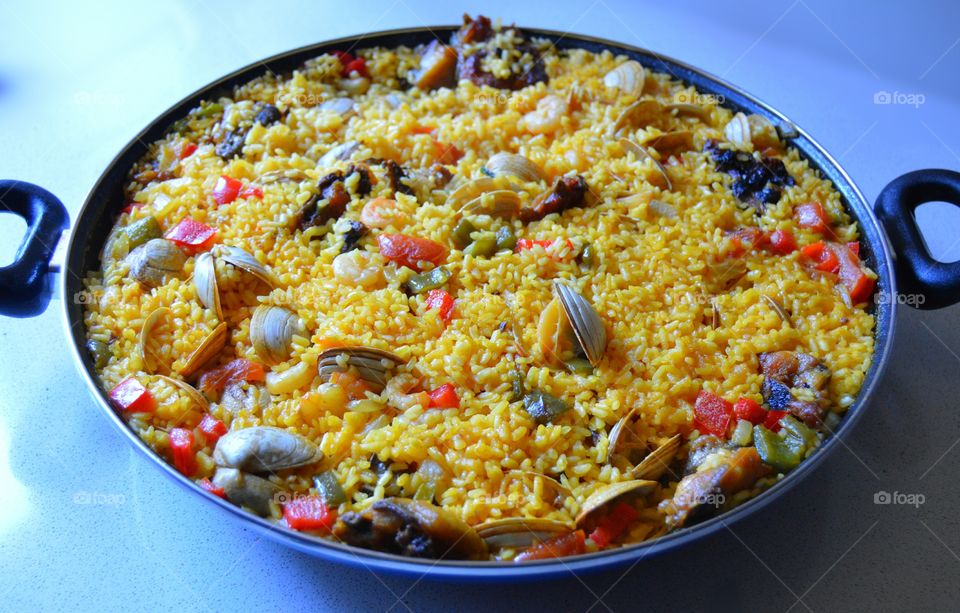 Homemade paella