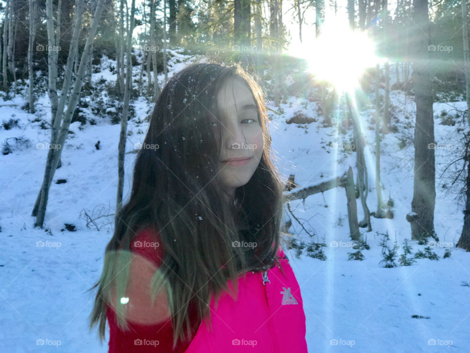 My daughter, Julia, in the snow. Lesson Park, Ca. 12 years old. 