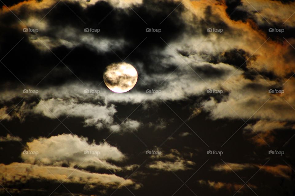 Moon through the storm clouds 