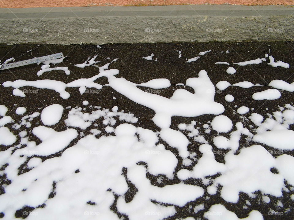 snow art in the street