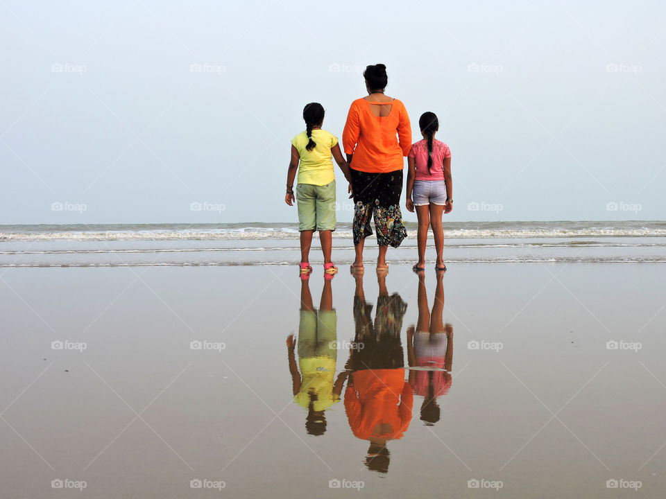 Enjoying the summer in the sea beach