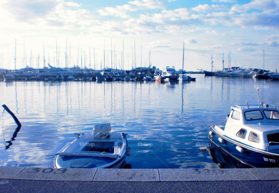 port bar, harbor. ships and boats. adriatic sea, montenegro