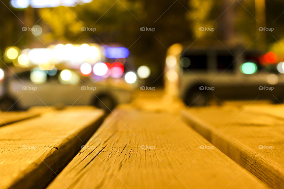 Dark yellow street view and blurred motion 