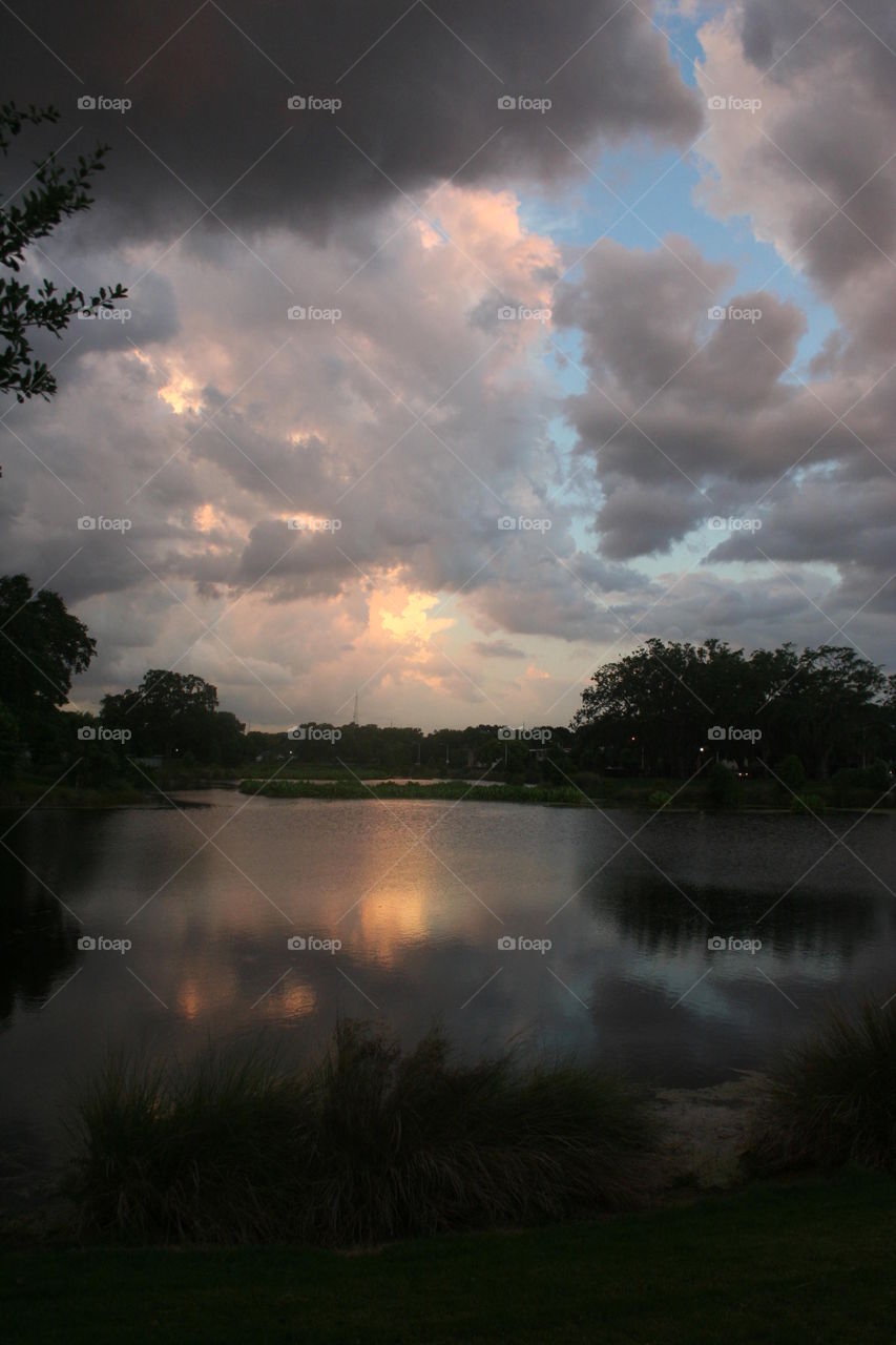 Sunset over a lake in Florida