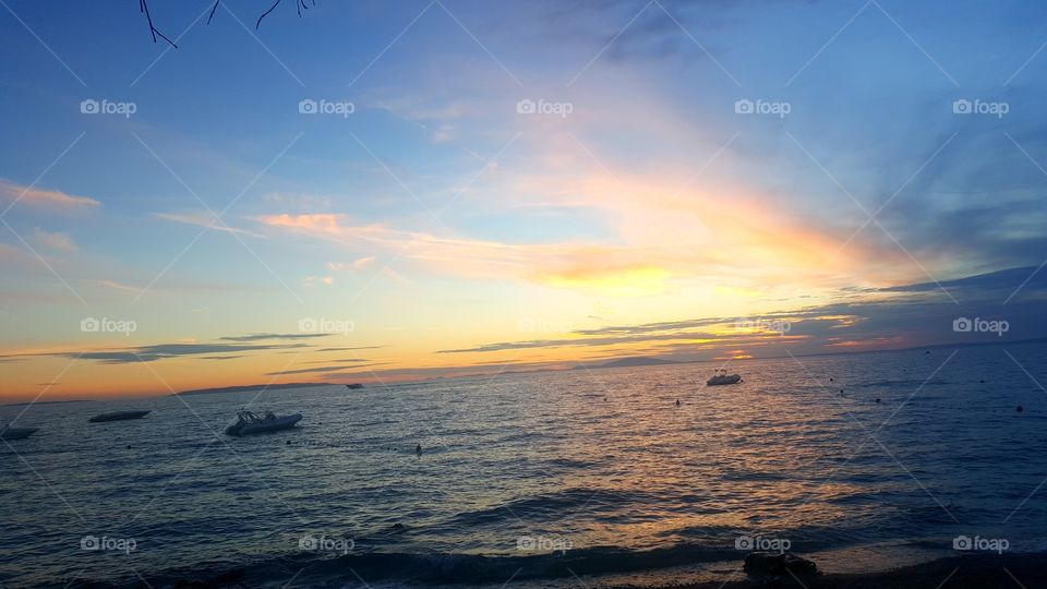 sunset at the adriatic sea