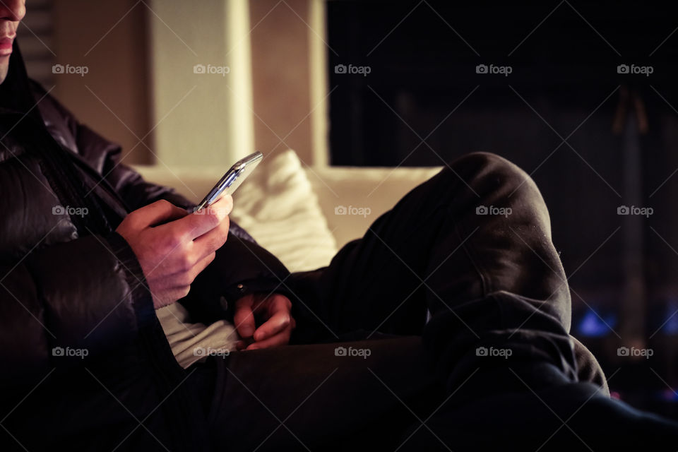 Using an iPhone X at home.