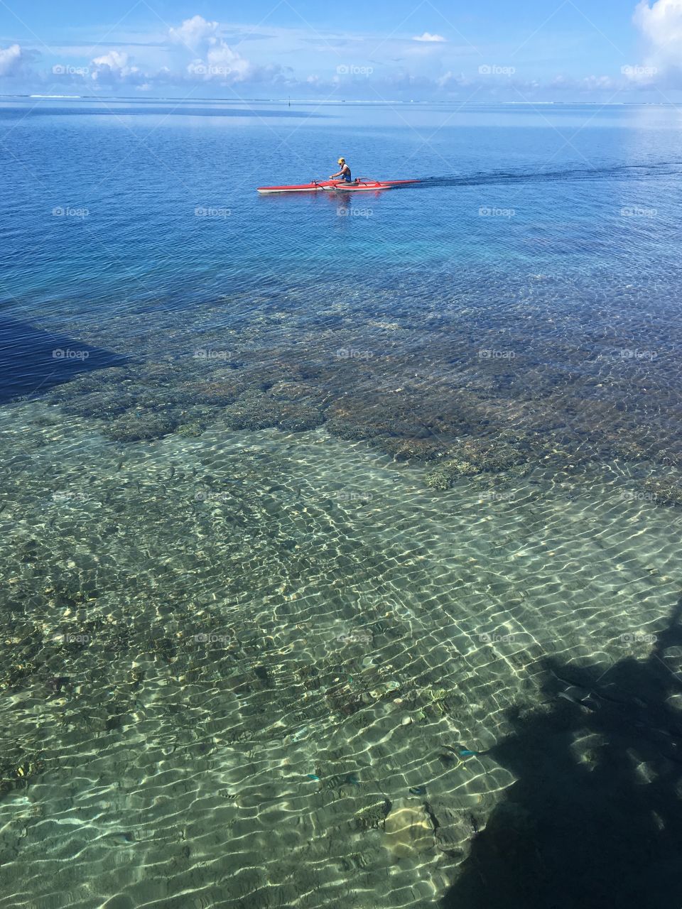Pirogue in the morning at Tahiti 