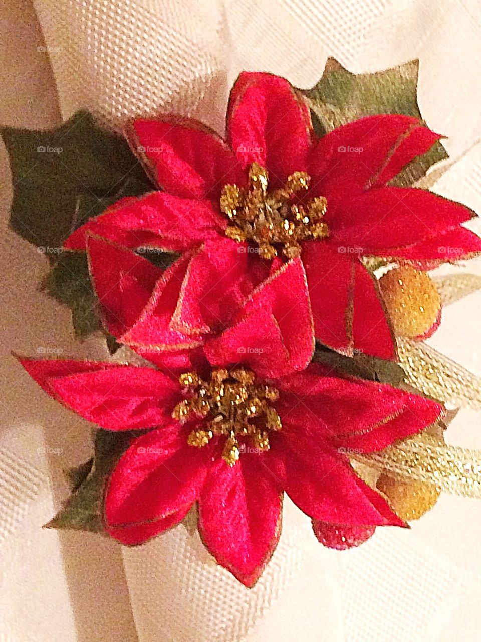 Poinsettia napkin rings 
