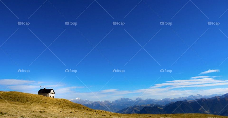 mountain hut, swiss alps.