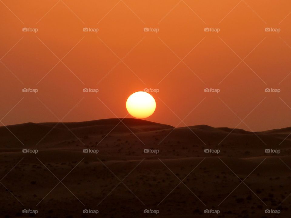 Sundown in desert 