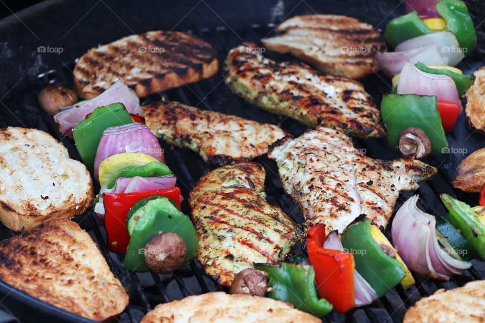 BBQ meat and vegetable